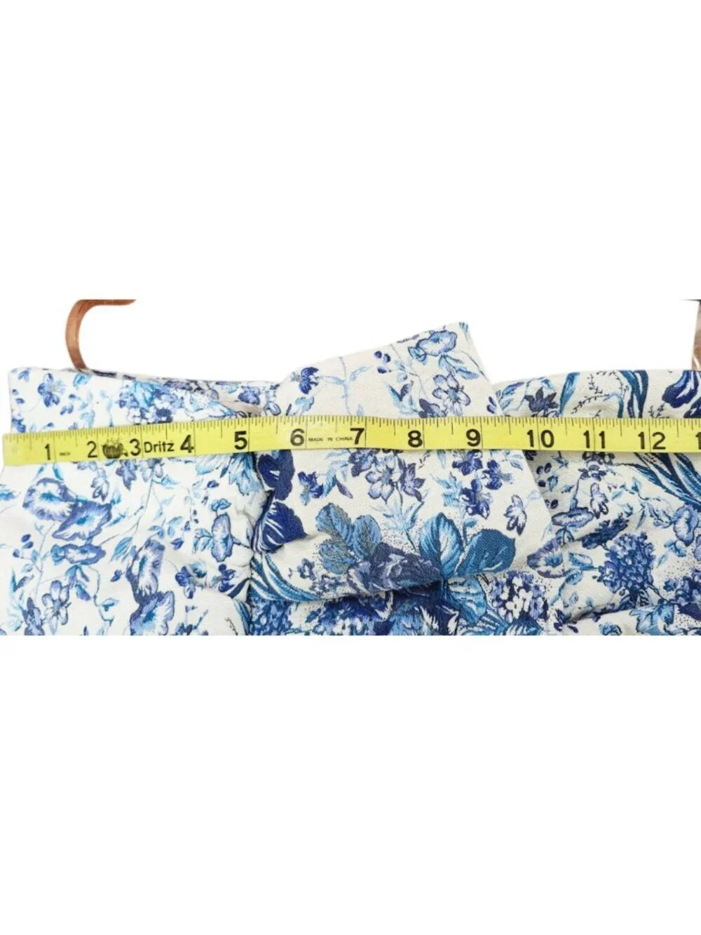 House of CB London Blue White Floral Draped Mini Skirt Size M High Waist Stateme